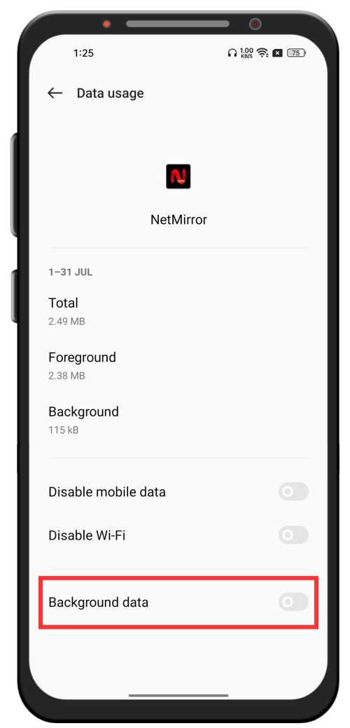 Restrict Background Data Usage Restrict Background Data Usage